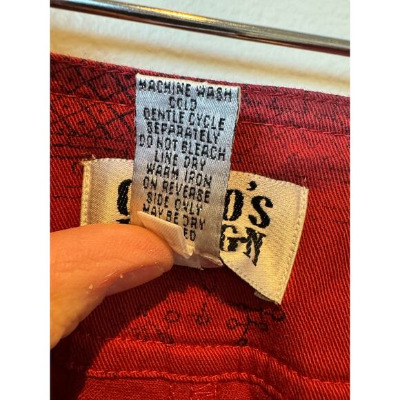 Chico's Design VTG Red Pants Graphic Print High Waisted Straight Leg Pants Sz 12 - Picture 7 of 7